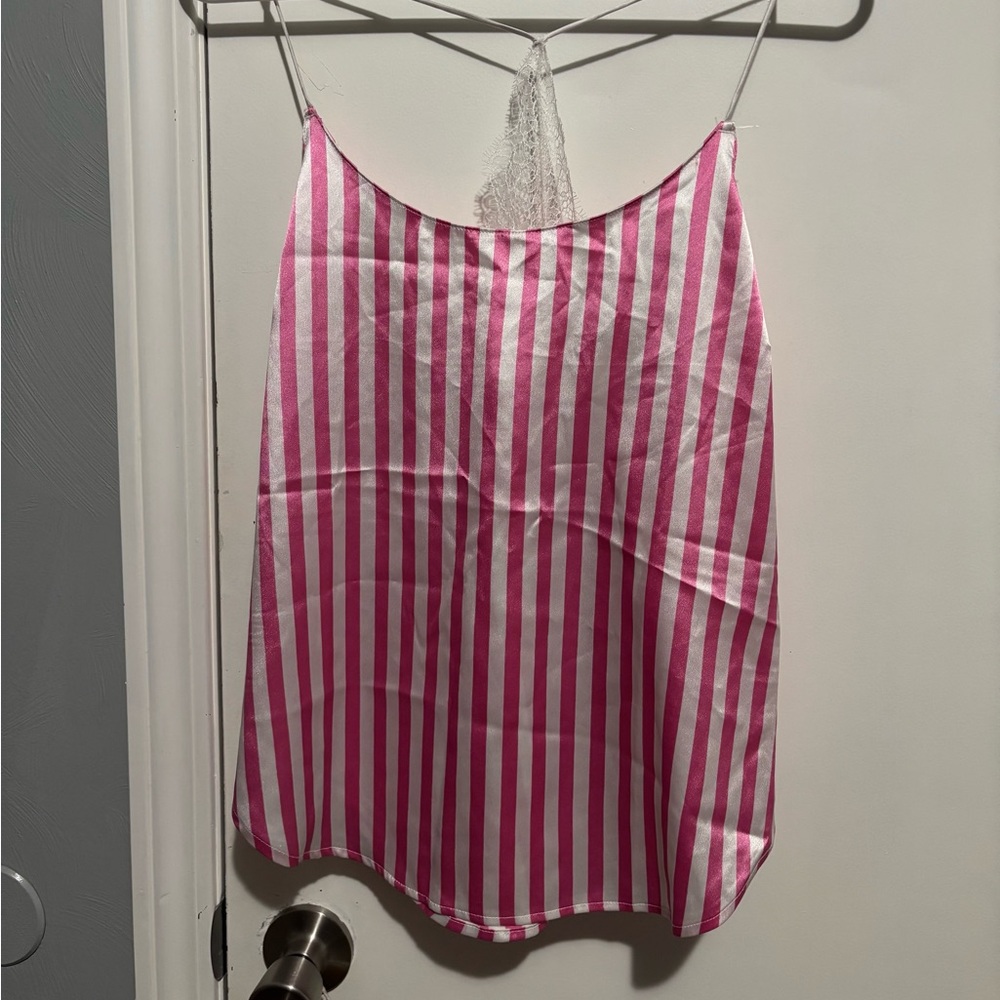 Pink and White Striped Camisole